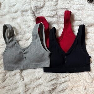 Lucky Brand Black Ribbed bra Top